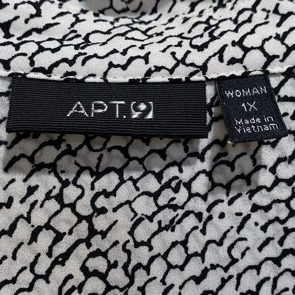 Apt 9 Chevron Animal Print Button Down Blouse Sz 1X - Picture 4 of 7